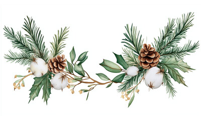 Fototapeta premium Christmas decorative pine cones