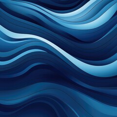 Fototapeta premium Abstract design featuring flowing waves in various shades of blue, creating a sense of depth and movement.