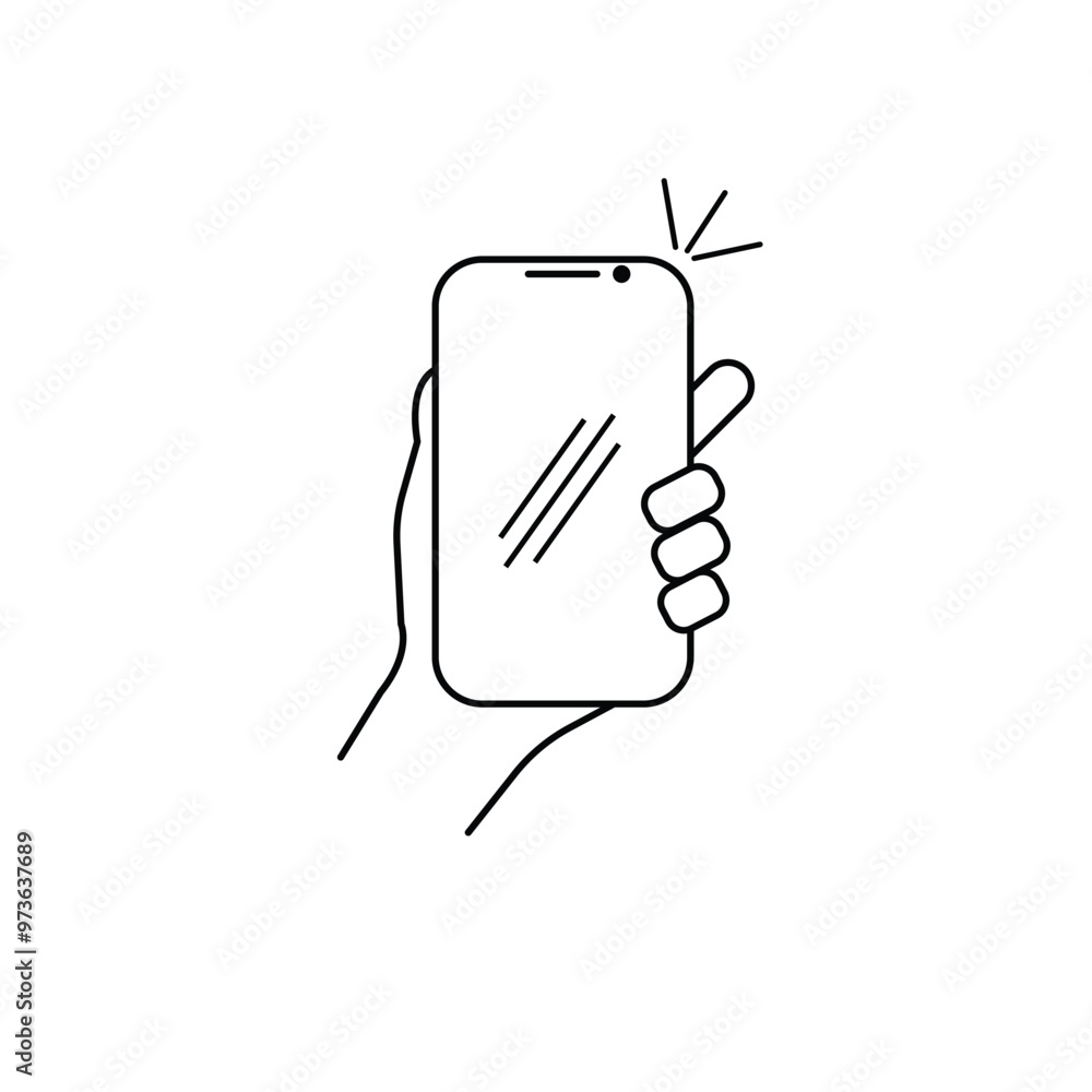 Poster vector icon for using mobile
