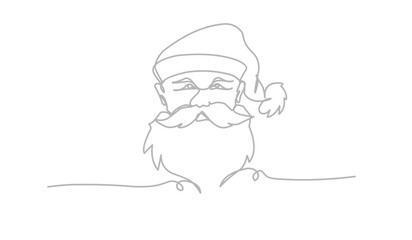 Santa Claus Christmas Mascot in line art