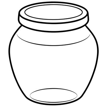 recommend clip art: honey jar outline coloring book page line art drawing