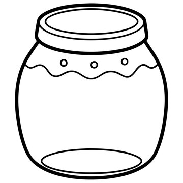 recommend clip art: honey jar outline coloring book page line art drawing