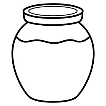 recommend clip art: honey jar outline coloring book page line art drawing