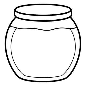 recommend clip art: honey jar outline coloring book page line art drawing
