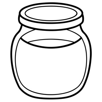 recommend clip art: honey jar outline coloring book page line art drawing
