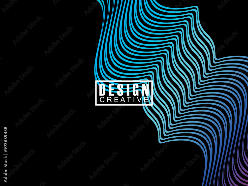 Fototapete background futuristic abstract technology shining rainbow light lines on black background modern wav