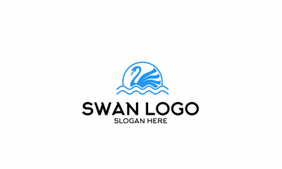 Swan logo. simple and elegant logo. goose icon on white background