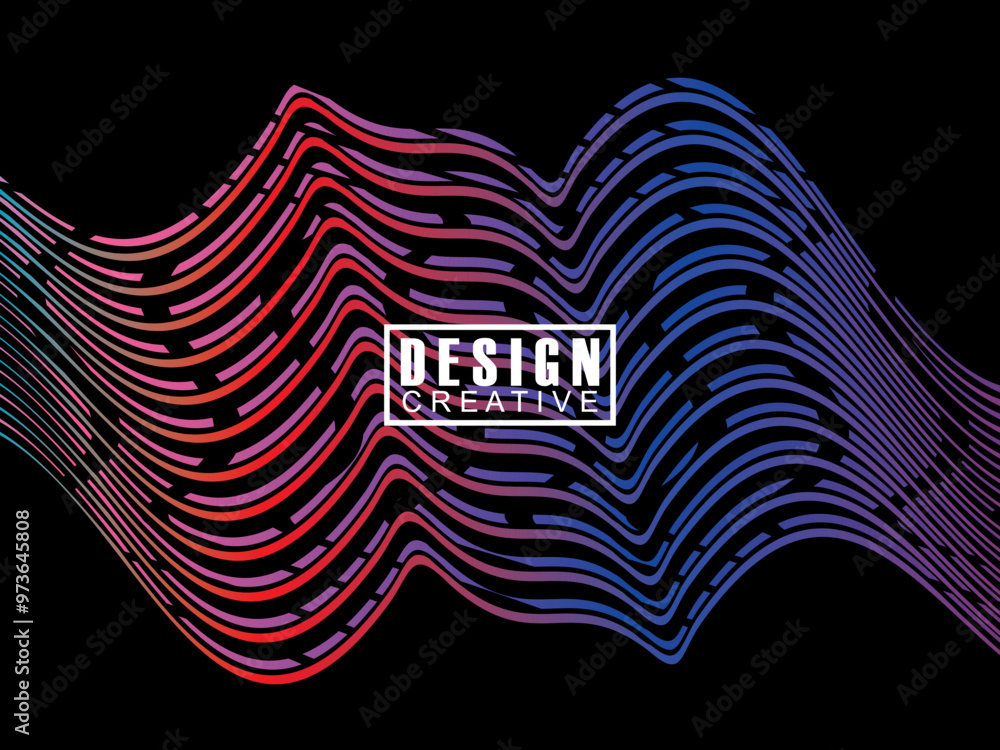 Fototapete background futuristic abstract technology shining rainbow light lines on black background modern wav