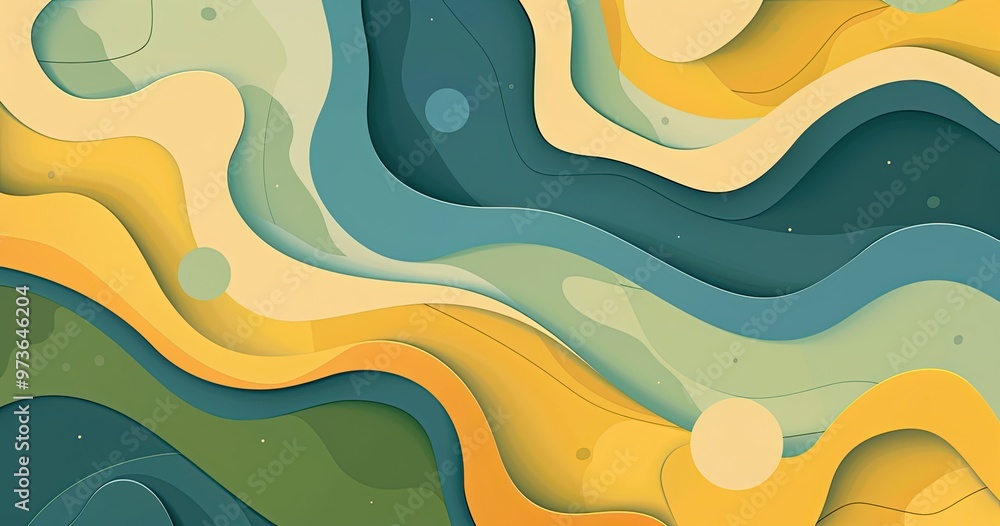 Aufkleber abstract wavy patterns in soft colors create a soothing and modern design, ideal for backgrounds or 