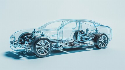 Transparent X-Ray View of a Modern Car's Inner Workings
