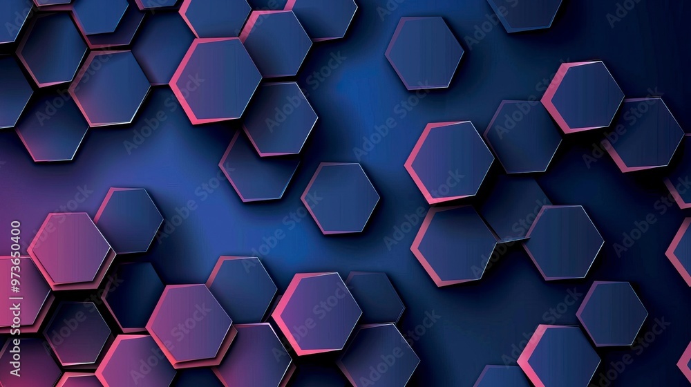 Wall mural Stylish hexagonal line pattern background 