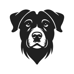 Vector dog head silhouette design for print and digital use.