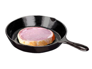 ハムステーキ（生）スキレット付き