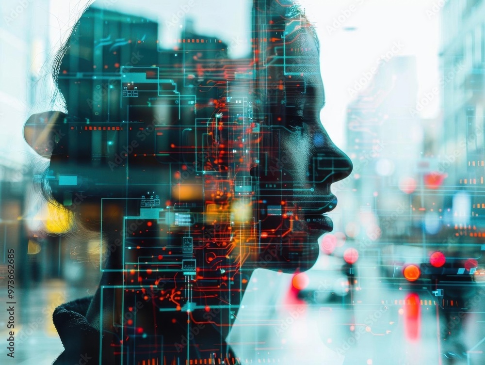 Aufkleber accelerating into the future. machine learning technology concept
