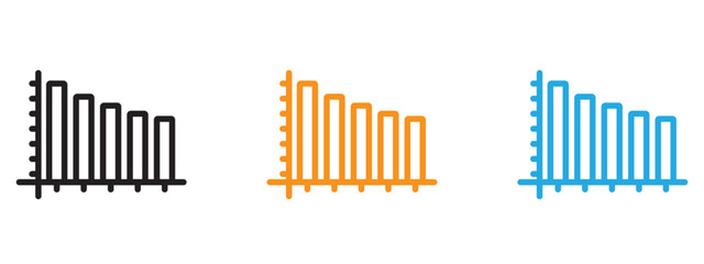 Bar Chart Icon Thin line illustration set