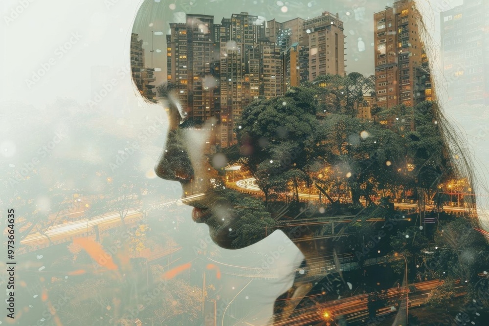 Poster digital brainwaves. neural networks technology concept