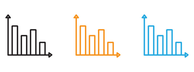 Chart icon Thin line illustration set