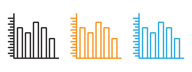 Chart histogram icon Thin line illustration set