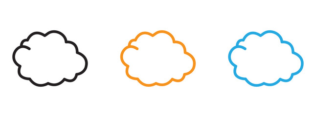 Cloud icon Thin line illustration set
