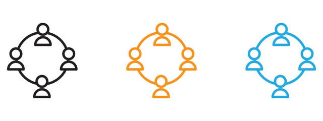 Community icon Thin line illustration set