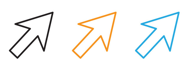 Cursor icon Thin line illustration set