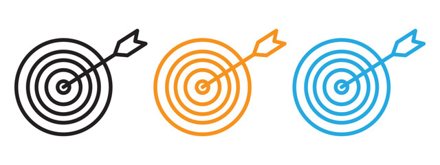 Darts icon Thin line illustration set