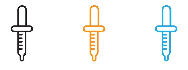 Dropper pipette Icon Thin line illustration set