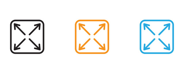Expand icon Thin line illustration set