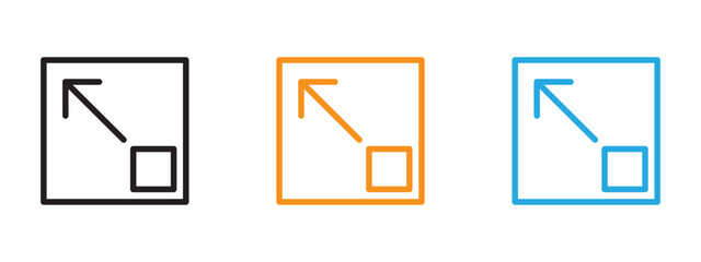 Expand icon Thin line illustration set
