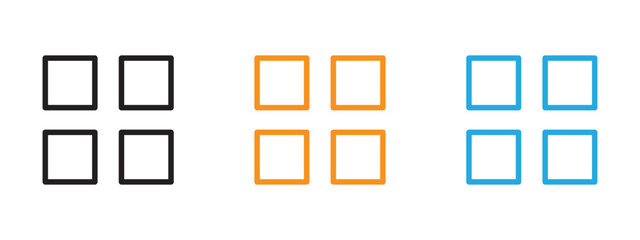 Grid view icon Thin line illustration set