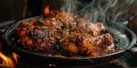 Sikandari Tikka, a mouthwatering chicken leg delicacy grilled over an open flame, is well-known and enjoyed widely.