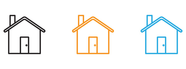 Home icon Thin line illustration set