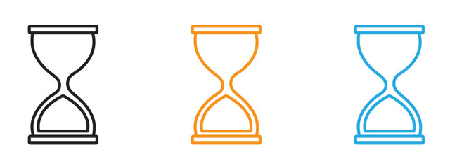 Hourglass icon Thin line illustration set