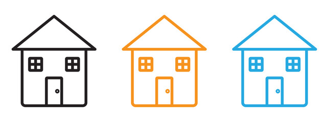 House icon Thin line illustration set