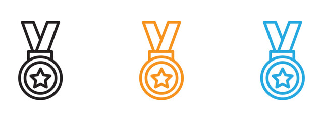 Medal Icon Thin line illustration set