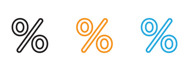 Percentage Icon Thin line illustration set