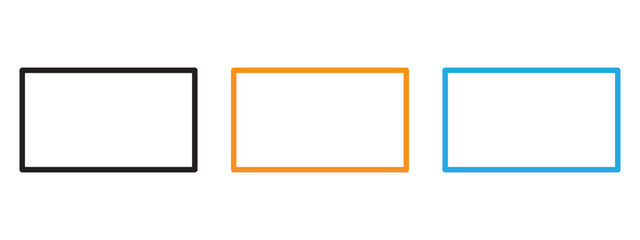 Rectangle icon Thin line illustration set