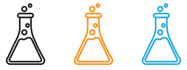 Science icon Thin line illustration set