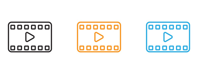 Video Icon Thin line illustration set