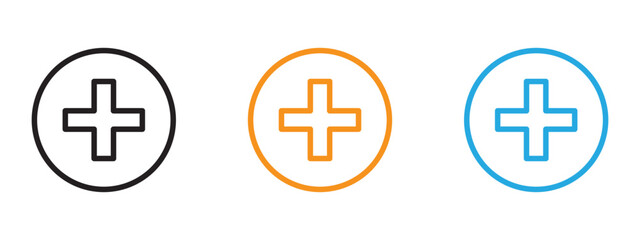 Obraz premium Add icon Thin line illustration set