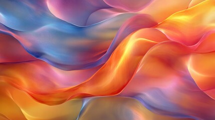 Obraz premium Abstract background with flowing, wavy, and textured shapes in orange, red, blue, and purple shades.