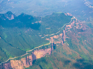 Aerial photography of Wangmangling in Taihang Mountain, Lingchuan County, Jincheng, Shanxi