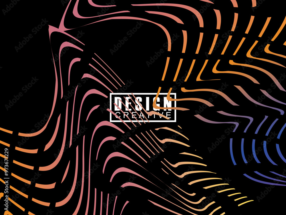 Fototapete background futuristic abstract technology shining rainbow light lines on black background modern wav