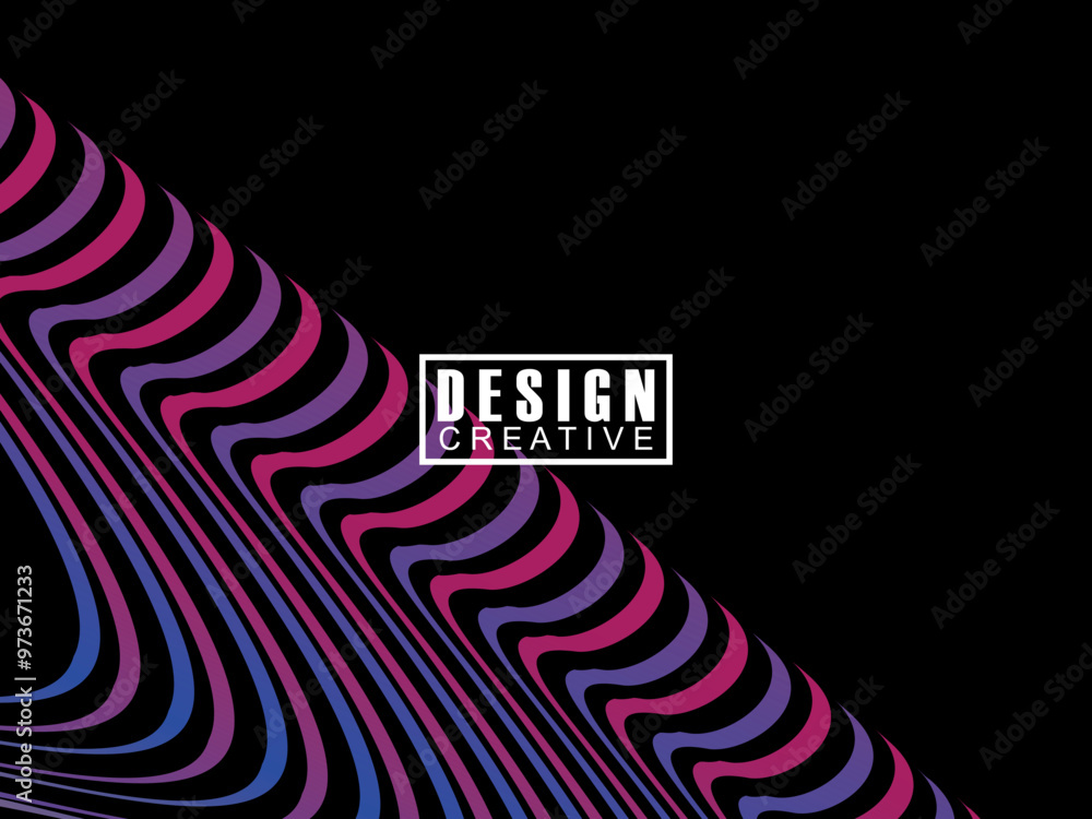Fototapete background futuristic abstract technology shining rainbow light lines on black background modern wav
