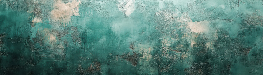 Abstract textured green wall with artistic patterns and natural imperfections, ideal for backgrounds and artistic projects.