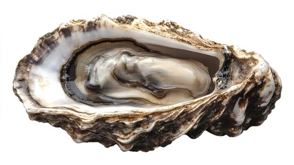 Exquisite Close-Up of a Fresh Oyster Shell: Nature's Delicate Beauty Revealed