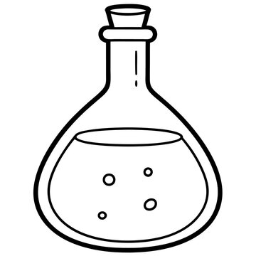 recommend clip art: medicine flask outline coloring book page line art drawing