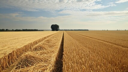 Fototapeta premium Bountiful harvest under a clear sky