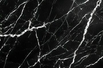 Black Marble Surface with White Veins