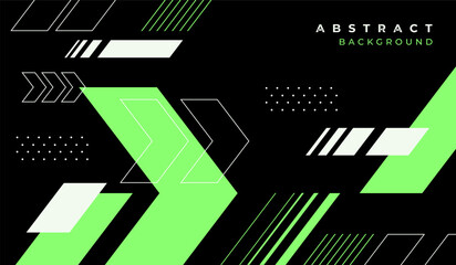 Green and white abstract shapes with black background vector design